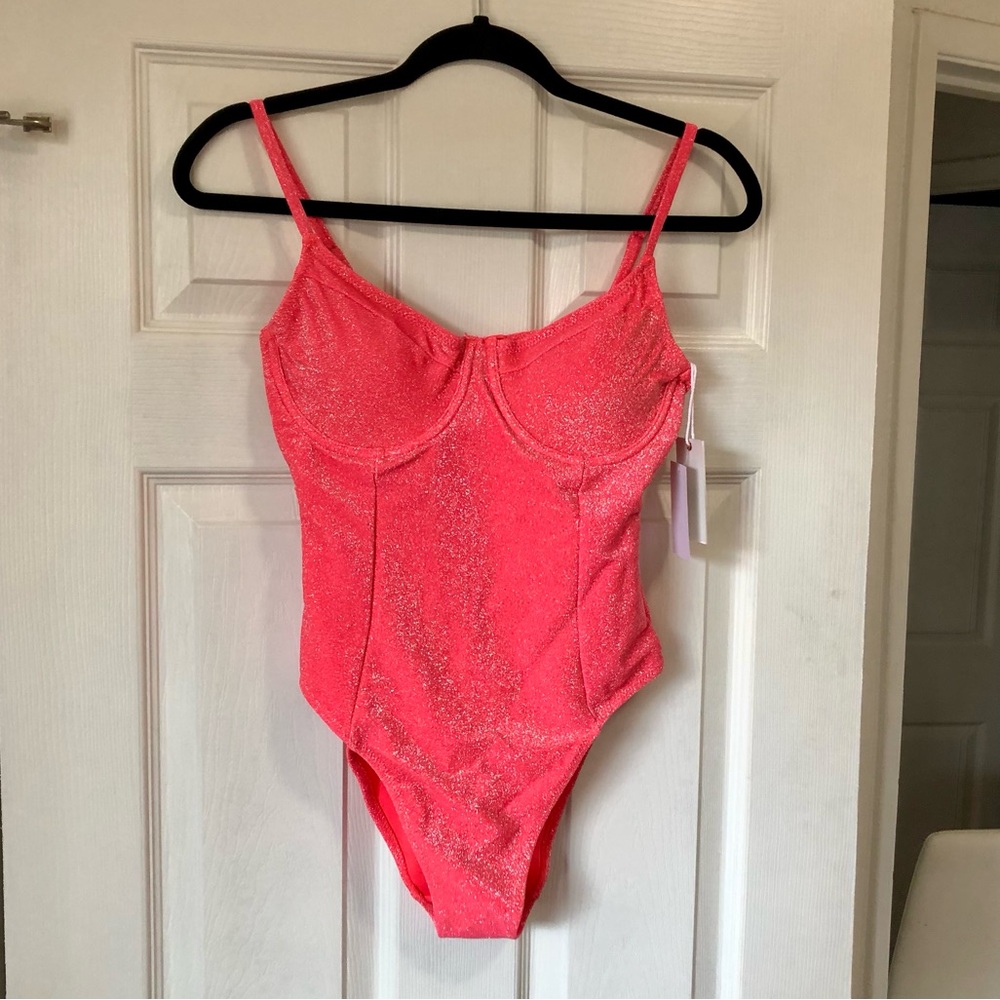 Good American Sparkle Show Off Underwire One-Piece Swimsuit 1 (fits like 2-4 US) - Picture 10 of 14